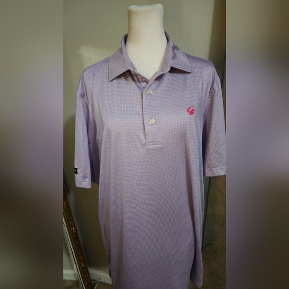 GRUN GOLF Maze Polo In Purplw Print. Size Large - Picture 4 of 15
